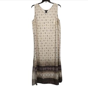 Vintage Gabrielle Linen Blend Ombre Sleeveless Tank Maxi Dress Plus Size 3X